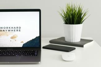 MacBook Pro near green potted plant on table by Kevin Bhagat courtesy of Unsplash.
